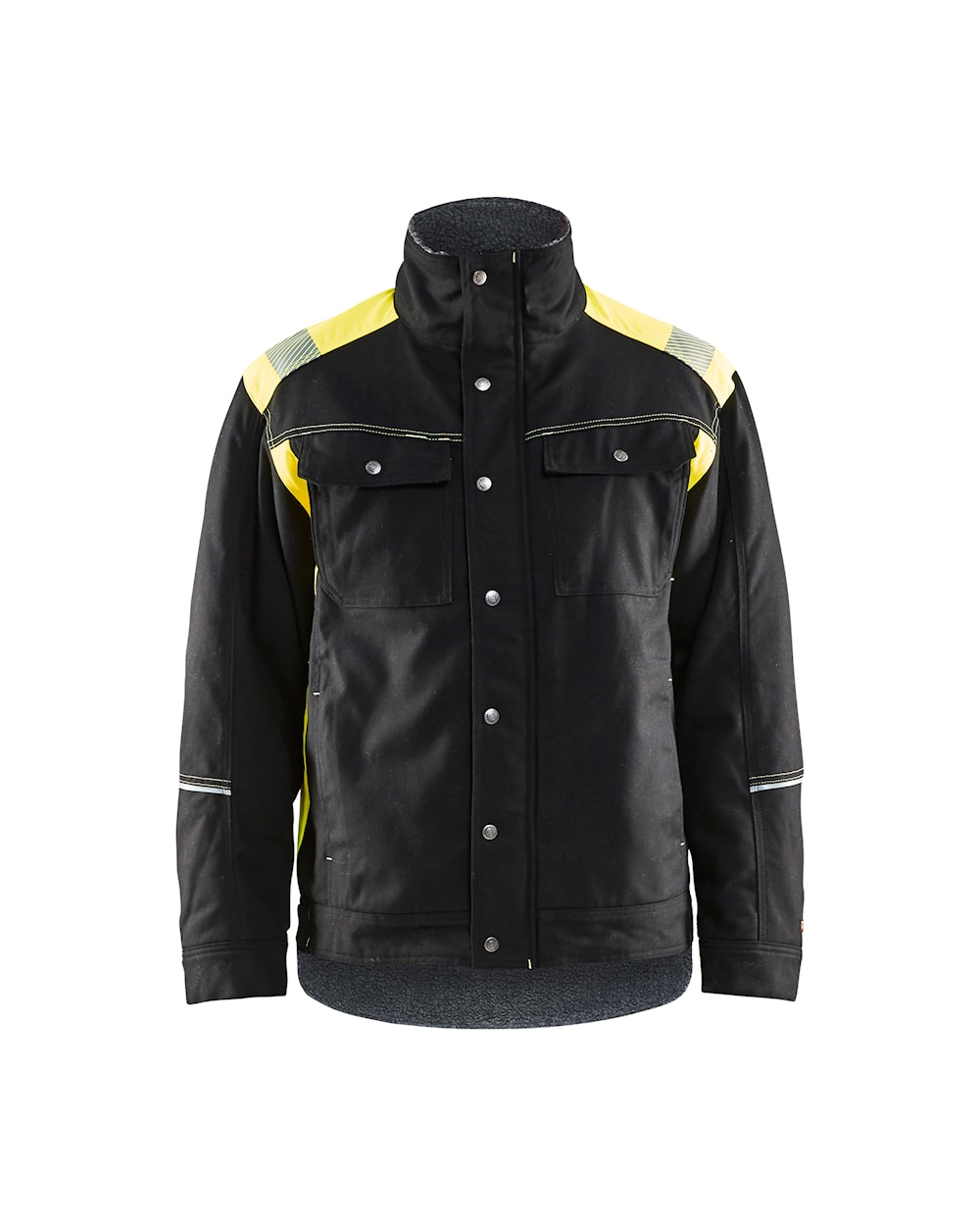 Winterjacke schwarz / gelb vorn
